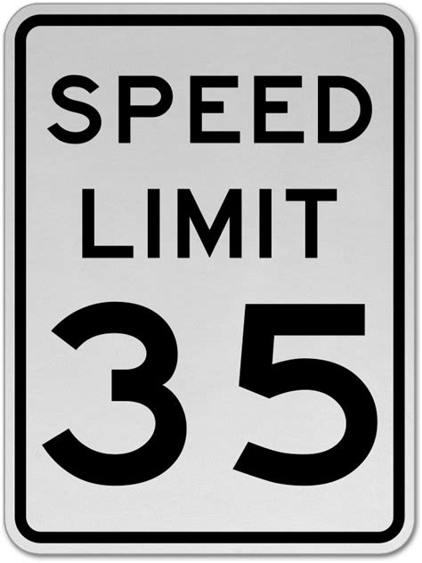 Speed Limit 35 Road Sign