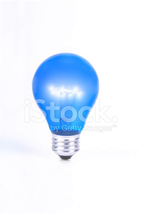 Isolated Blue Light Bulb Illuminated Stock Photo Royalty Free