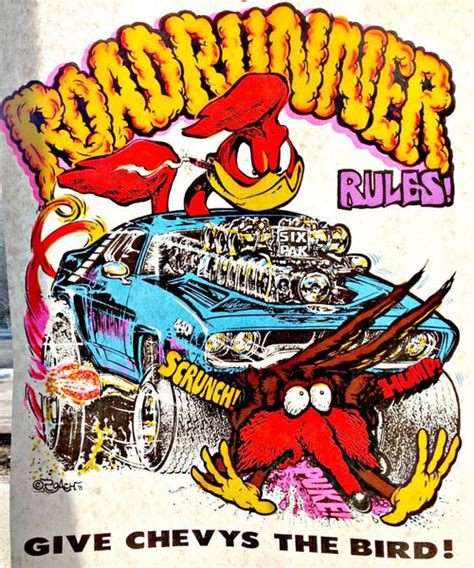 Roadrunner Rules Vintage 70s T Shirt Iron On Transfer Nos Retro Hot Ro