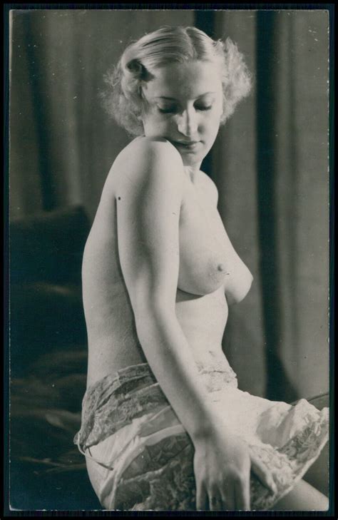 French Nude Woman Biederer Blonde Shy Pose Original C Photo My Xxx