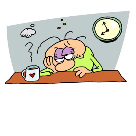 Cartoon Image Of Tired Employee At Work Free Image Download
