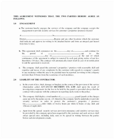 Private Security Security Contract Template