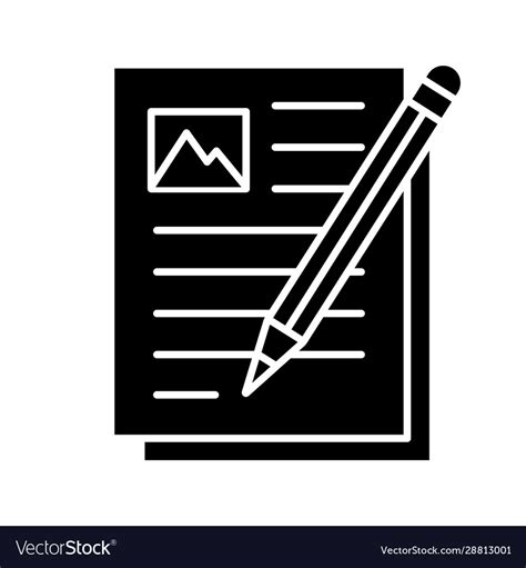 Writing Essay Glyph Icon Royalty Free Vector Image
