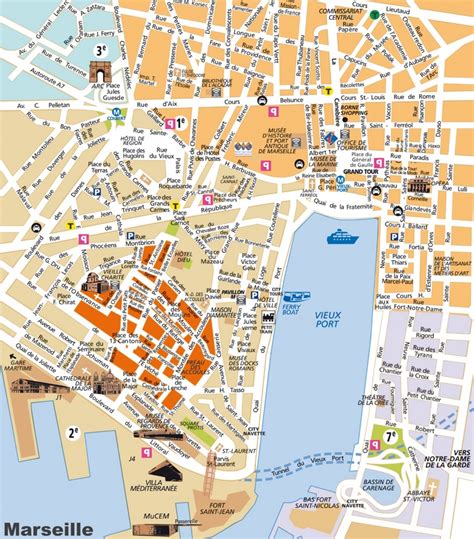 Marseille city center map