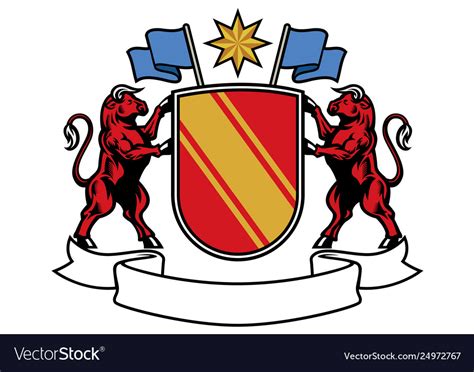 Bull Heraldry In Classic Coat Arms Style Vector Image