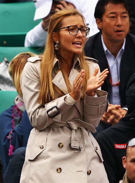 The pair became engaged in september 2013. Jelena Ristic at Novak Djokovic's Quarterfinal match