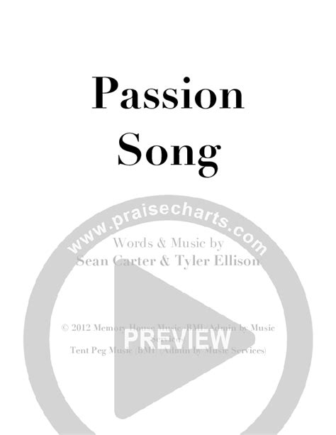 passion song live orchestration sean carter praisecharts