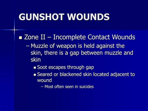 Some bullets may pass through the body and travel out, showing another wound called the exit wound. PPT - FORENSIC PATHOLOGY PowerPoint Presentation, free ...