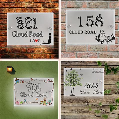 Personalized Modern House Number Door Sign Plaque Street Acrylic Matte