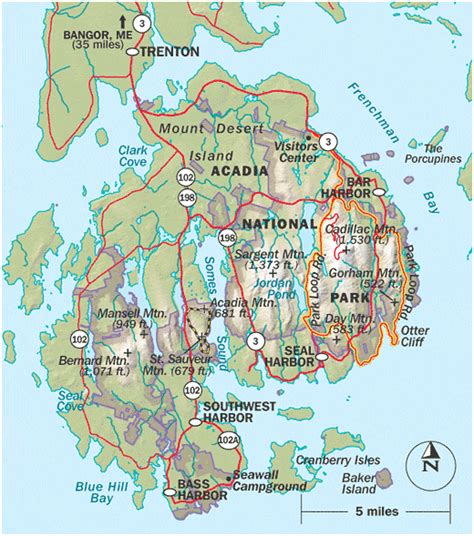 Camping Map Trails Acadia National Park