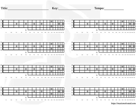5 String Banjo Blank Tab Sheet