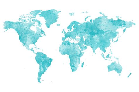 Finden sie hochwertige lizenzfreie vektorgrafiken, die sie anderswo vergeblich suchen. beprikbare wereldkaart waterverf blauw
