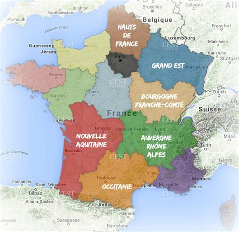 Carte De France Avec Les Nouvelles Regions La Carte De France Avec