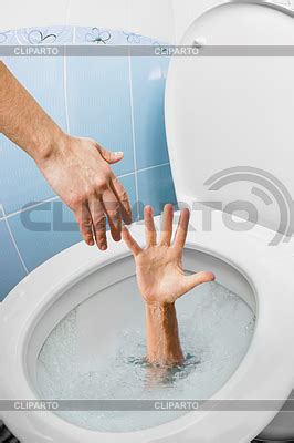 Man S Hand In Toilet Bowl Or WC Flushing And Anothe High Resolution Stock Photo CLIPARTO