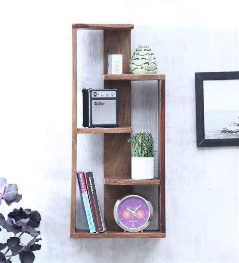 Check spelling or type a new query. Buy Sheesham Wood Floating Book Shelf in Teak Finish by Satyam International Online - Modern ...