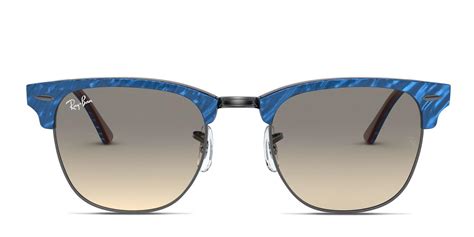 Ray Ban 3016 Clubmaster Blue Gunmetal Brown Prescription Sunglasses