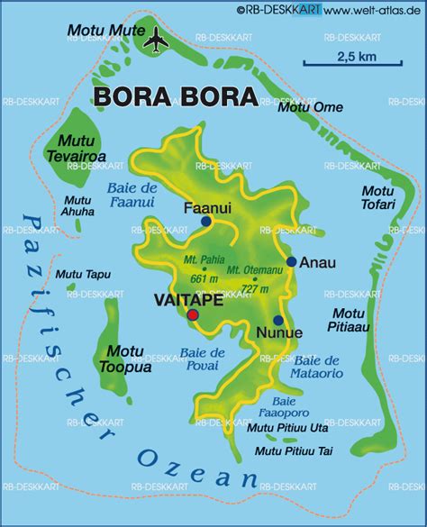 Map Of Bora Bora French Polynesia Map In The Atlas Of The World World Atlas