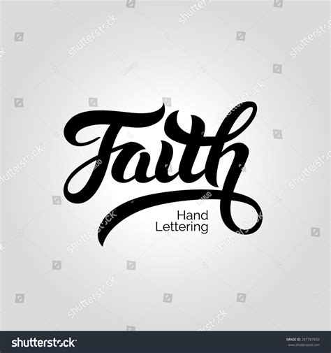 Faith Word Hand Lettering Handmade Vector Stock Vector 287787833