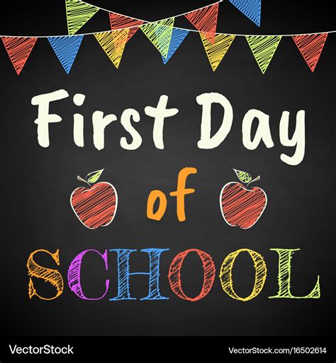 First Day Of School Royalty Free Vector Image Vectorstock
