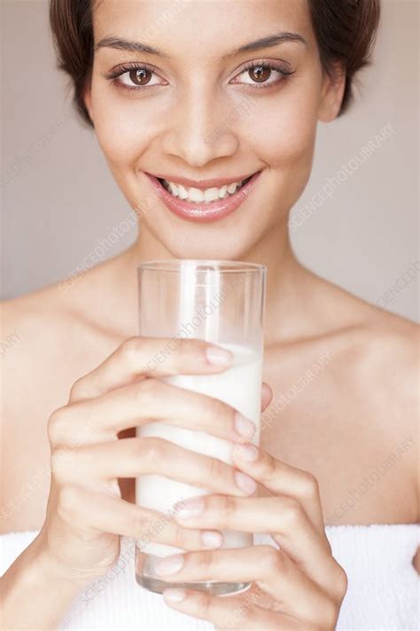 Woman Drinking Milk Stock Image F0082785 Science Photo Library