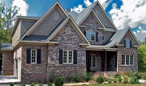 Craftsman House With Brick And Stone Living