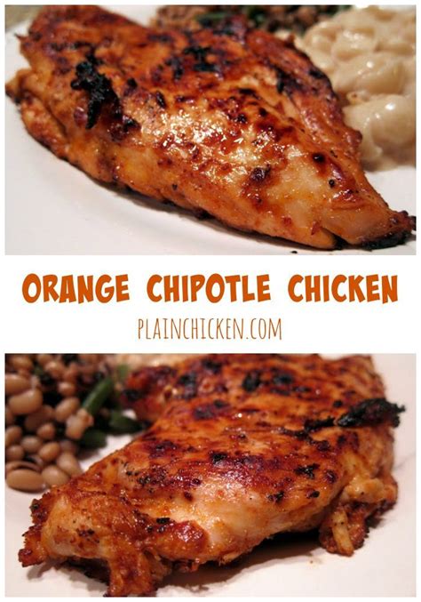 Add sauce ingredients to pan and bring to a boil, mixing continuously, until mixture thickens, about 5 minutes. Orange Chipotle Chicken Marinade - orange juice, honey and ...