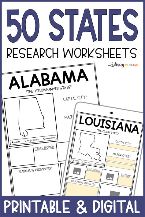 Printable And Digital 50 States Worksheets Everything You Need For