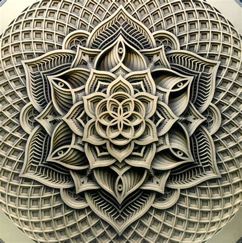 Wall Art Sacred Geometry Mandala Golden Flower 13 Etsy