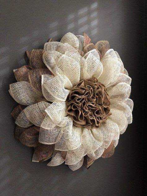 Diy Burlap Wreath With Flowers Home And Garden Reference