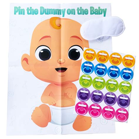Baby Shower Game Pin The Dummy On The Includes Stickers Large