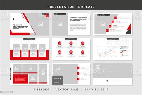 9 Slides Business Powerpoint Presentation Template Presentation Vector