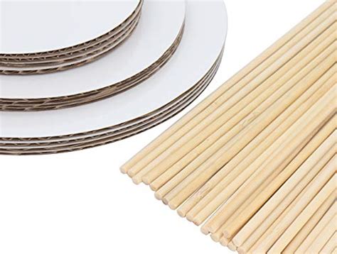 Sturdy Cake Boards And Wooden Dowelsset Of 12 White Round Cake Circle