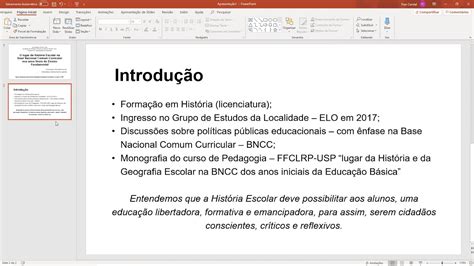 como elaborar um slide para apresentação de tcc