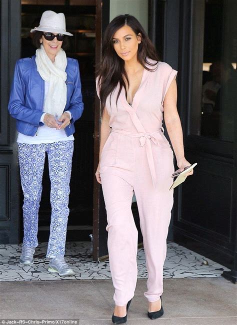 kim kardashian and her grandmother leaving the hotel