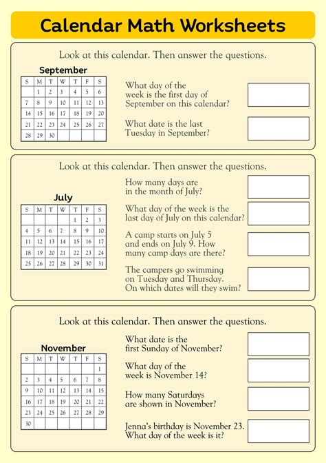 10 Best Free Printable Calendar Worksheets Pdf For Free At Printablee