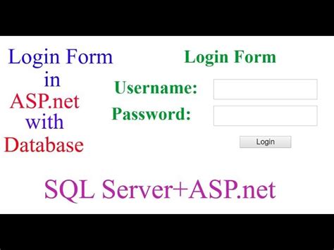How To Create Login Page In Asp Net With Sql Server Database Tutorial