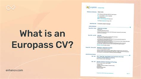 What Is A Europass Cv Examples Template And Usage In 2023 Enhancv