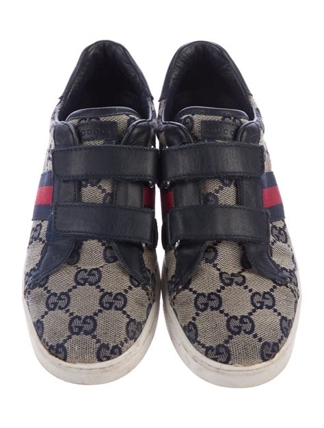 Gucci Boys Gg Canvas Web Accented Sneakers Blue Sizes 7 16 Boys