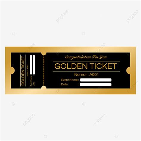 Golden Ticket Template Design Template Download On Pngtree