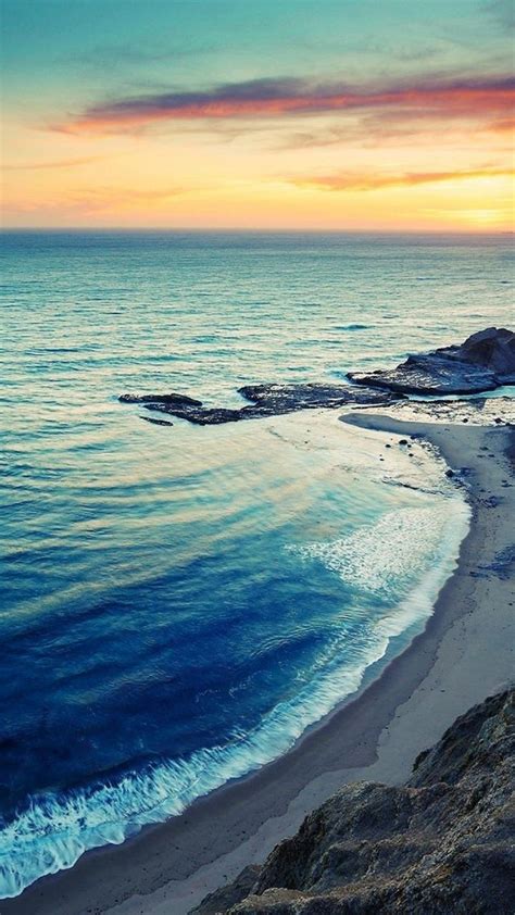 Nature iPhone 6 Plus Wallpapers - Sunrise Beach Seaside Coast iPhone 6 ...