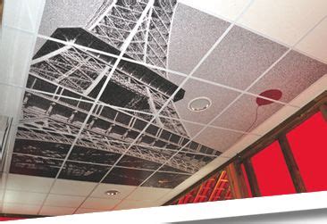 Nos réalisations de décors sur dalles de plafond et îlots acoustiques personnalisés. Impression de dalle de faux plafond - DreamDéco (avec images) | Faux plafond, Plafond ...