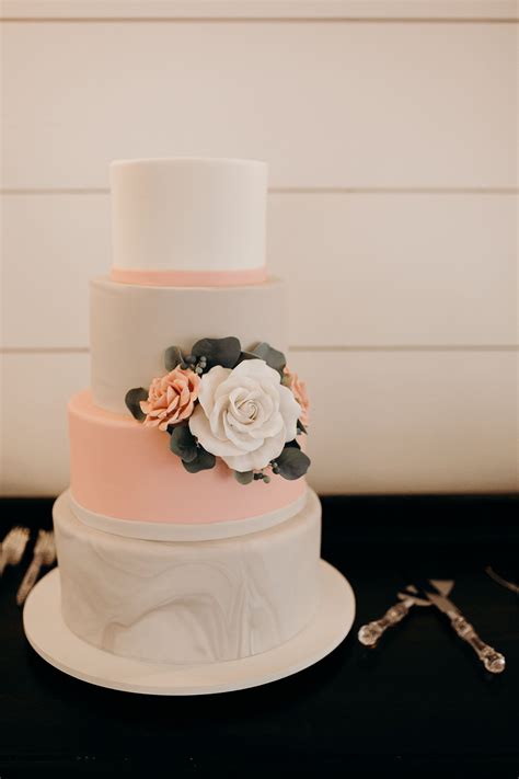 Beautiful Pink And Grey Wedding Including Marbling Wedding Cakes