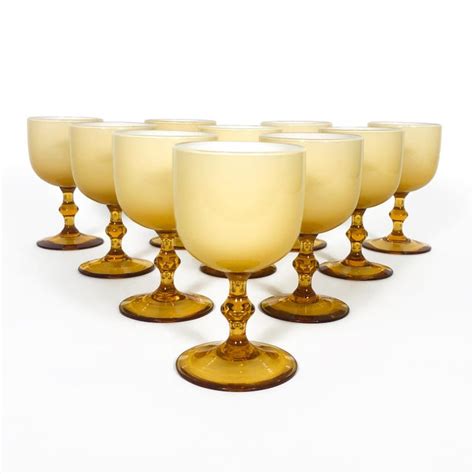 Vintage Carlo Moretti Butterscotch Cased Glass Wine Glasses Set Of 10 Chairish