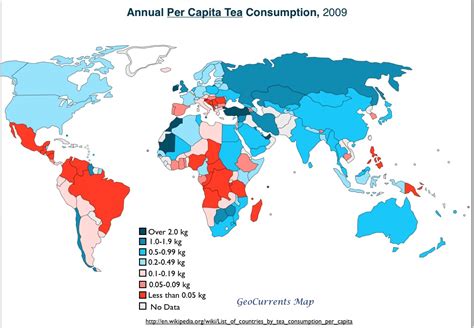 Average coffee consumption by country. Hot, Caffeinated, and Expanding: The Global Geography of Coffee, Tea, and Yerba Mate | Awesome ...