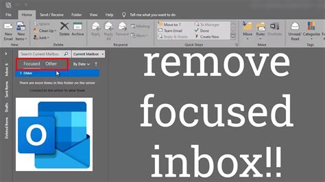 How To Remove The Focused Inbox From Outlook Youtube