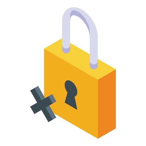 Locked Security Padlock Icon Isometric Access Failure Password