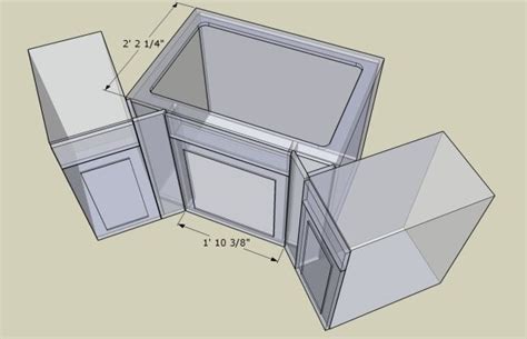 So far in my research a 42 inch will let you fit a 25 inch sink, moving the front of the cabinet back by a few inches can increase that to 33 inches. Corner Sink Base Ideas