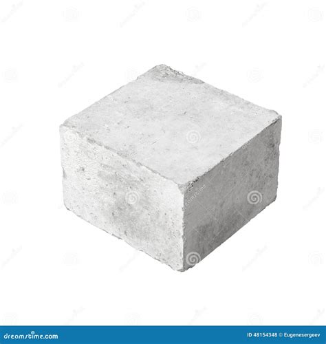 Big Concrete Construction Block Isolated On White Stock Photo Image