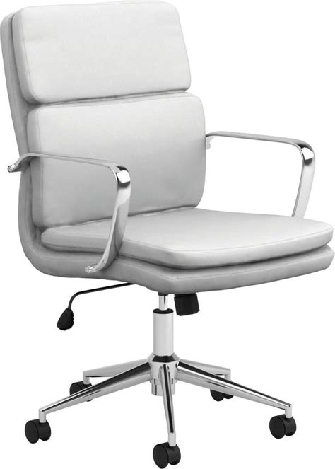 Coaster® Ximena White Standard Back Upholstered Office Chair Evans