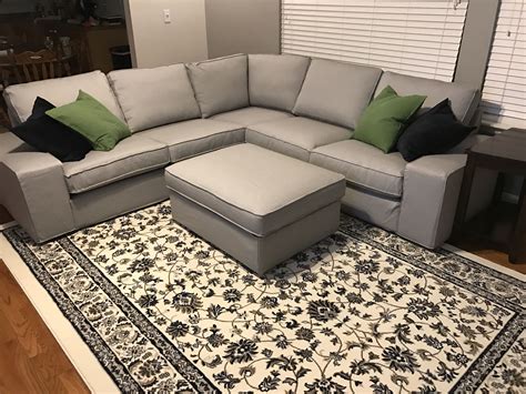 Do the kids need bigger building blocks for pillow forts? Ikea kivik 4seat with corner in light gray. Needs some ...